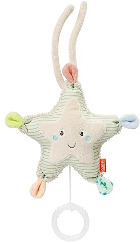 Fehn Mini-Spieluhr Seestern – Kuscheltier & Einschlafhilfe für Babys | Aufzieh-Spieluhr mit sanfter Melodie Weißt du wieviel Sternlein – beruhigt Kleinkinder in jeder Situation, ab 0 Monaten