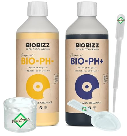 Weedness BioBizz Bio pH- Minus 250 ml + pH+ Plus 250 ml Flüssig - pH-Heber Grow Anbau Indoor Dünger Heben Erhöhen Set