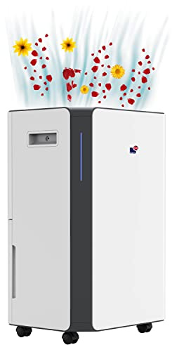 Morris 20L/Day Dehumidifier, Digital Display, Continuous Drainage, Sleep Mode, Timer, Laundry Drying - Ideal for Damp and Condensation