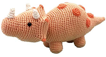 Hardicraft Häkelpaket Häkelset zum selber machen mit Anleitung und Material für Dino Triceratops, 24 cm