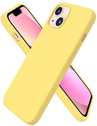 ORNARTO für iPhone 13 Hülle aus Silikon 6,1 Zoll - Zitronengelb | Premium Flüssigsilikon, dünne Handyhülle, weich und griffig, tolle Haptik, stoß- und kratzfest, große Farbauswahl