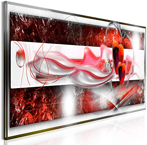 decomonkey Akustikbild Abstrakt 120x40 cm 1 Teilig Leinwand Modern Bilder Wandbilder XXL Schallschlucker Schallschutz Akustikdämmung Wandbild Deko Leise Modern Herz