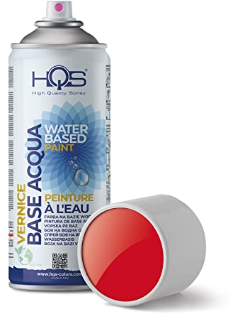 HQS Bomboletta di Vernice Spray 400ml Base Acqua Colori Ral (Ral 3020 Rosso Traffico)