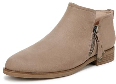 Dr. Scholl's Shoes Women's Astir Booties Ankle Boot, Woodsmoke Brown Fabric, 8.5 Wide