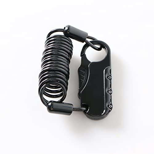 Motorcycle Helmet Lock, 3 Digit Combination Anti-Theft Mini Portable Bicycle Lock, Hardened Steel Bike Cable Lock for Helmets, Bicycles, Luggage, Backpacks, Electric Scooter, Strollers etc