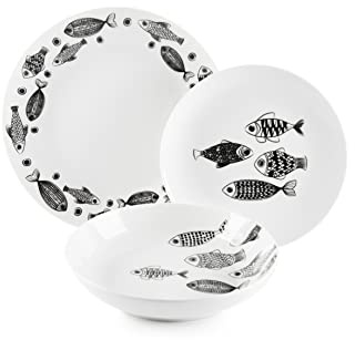 Excelsa Black Sea Servicio Platos 18 Piezas