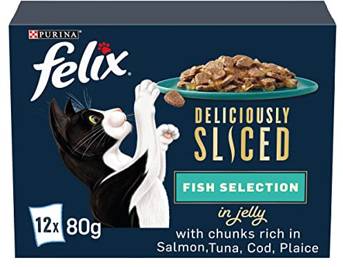 Felix Deliciously Sliced Adult Wet Cat Food Ocean Selection 12x80g