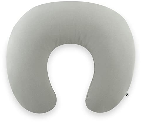 hauck Baby Stillkissen mit Mikroperlenfüllung Nurse N Feed mit Baumwoll Bezug, Härtegrad Anpassbar, Inkl. Tragetasche, Waschbar (Anthracite)