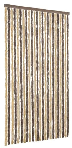 vidaXL Fliegenvorhang Dunkelbraun und Beige 100x230 cm Chenille
