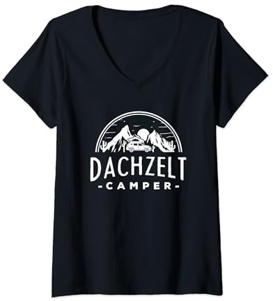 Damen Dachzelt Camper Für Fans Von Dachzelt Camping Geschenk T-Shirt mit V-Ausschnitt