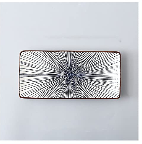 Dishes Dessert Plates Crockery Party Dinner Dishes Tableware Set Japanese Sushi Plate Underglaze Rectangular Dish Household Cold Plates 1 PC Appetizers Salad Plates (Color : E) (A)