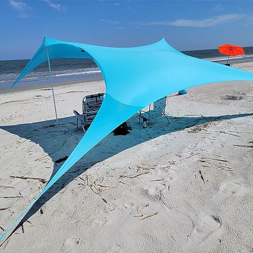 Accueil Tente de Plage auvent Parasol, Tente de Plage Parasol stabilité Parasol extérieur Plage pêche arrière - Cour Camping Pique - Nique Parasol Plage(Size:150x160x200cm)
