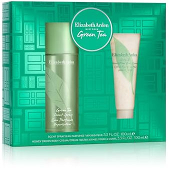 Elizabeth Arden Cofanetto Duo Green Tea Acqua Profumata e Crema per il Corpo, profumo fresco e fruttato, profumo leggero e vivace, regalo per donna