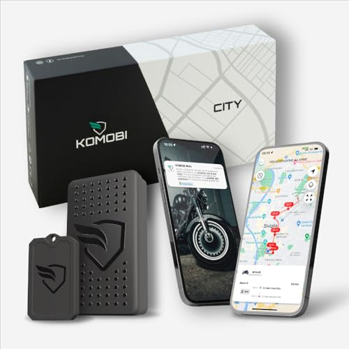KOMOBI City Plus Localizador GPS para Moto con Alarma Antirrobo, Seguimiento en Tiempo Real, Detección de Accidentes y Aviso al Móvil, 5 años de suscripción