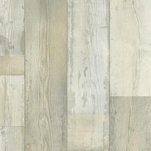 Sol Vinyle Imitation parquet Vintage Blanchi - Rouleau de 3.00m x 2m