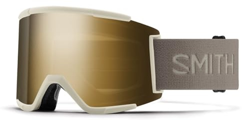 SMITH Squad XL Snow Goggles – Adult Ski & Snowboarding Goggles with Distortion-Free Optics, Anti-Fog Performance & 100% UV Protection – for Men & Women – Chalk, ChromaPop Sun Black Gold Mirror