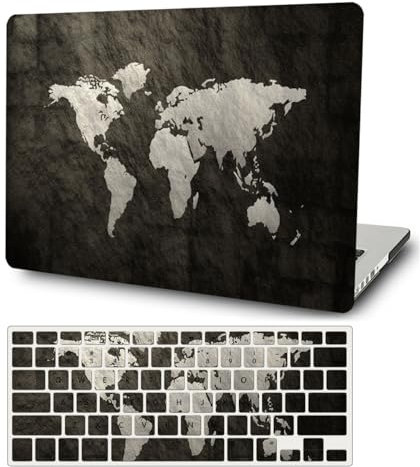 FFBOFFC Hülle Kompatibel mit MacBook Pro 13 Zoll 2012 2011 2010 2009 2008 Alte Version Modell A1278 mit CD-ROM, Plastik Hartschale Schutzhülle Case & Tastaturabdeckung, Schwarze Karte