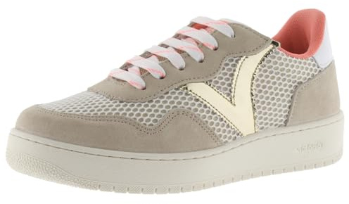 victoria Basket Madrid Rejilla & Piezas Serraje Al Tono & Logotipo Metalizado 1258270 para Mujer Beige 40