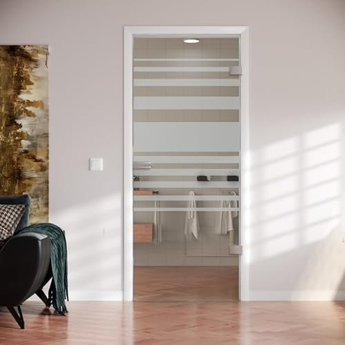 Glastür Calido aus ESG – Maßgeschneiderte Eleganz für Ihr Zuhause (Breite x Höhe: 709 mm x 1972 mm) (ESG aus Floatglas 8mm, standard, Breite x Höhe: 709 mm x 1972 mm)