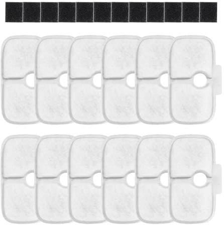 24 Stück Katzenbrunnen Filter,Filters,Futterautomat,Katzenbrunnenfilter,für Petlibro 2,5 Liter Dockstream Trinkbrunnen Plwf005 / Plwf115 / Plwf105, 12 Filter Und 12 SchwäMme,Ersatzfilter