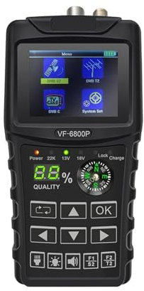 Buscador de satélites digitales VF6800P Digital Sat Finder compatible con DVB T2/S2/C Sat Finder receptor de TV por satélite DVB-T2 sintonizador de señal para ajustar la antena parabólica de TV vía sa