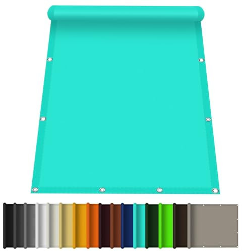 Grande voile d'ombrage imperméable, protection UV à 98 % sur mesure, pour terrasse, jardin, pergola, 5,5 x 10 m, bleu ciel