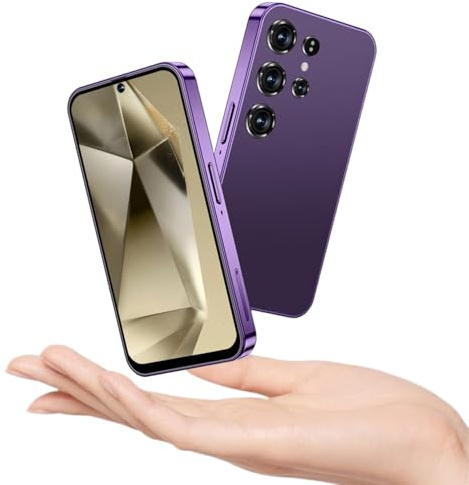 MTGud 4G mini smartphone for kids 4-inch Incell HD Screen, 2600 mAh Big Battery, Dual SIM Dual Camera 5+8MP, Face Unlock 4G no contract phone (X24mini-Purple)