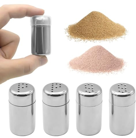 4 Stück Mini Salzstreuer, 5ml Kleine Salzstreuer, Salz und Pfefferstreuer klein Edelstahl Gewürzstreuer für Restaurants, Camping und Grill Im Freien