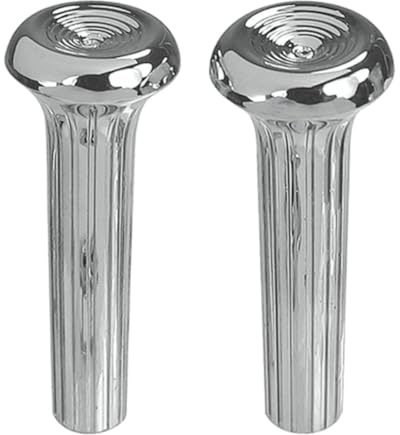 LDAUYZLING Chrome Ribbed Door Lock Knob Set for Chevy for Chevelle 1968-1973 for El Camino 1968-1987 for Malibu 1978-1983 Plastic 2pc Left Right RCRDLKSBCCOP
