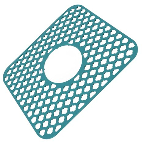 Gonetre Protezione per lavello in silicone antiscivolo resistente al calore, tappetino per lavello da cucina in acciaio inox e porcellana, 34,5 x 29,5 cm (verde)