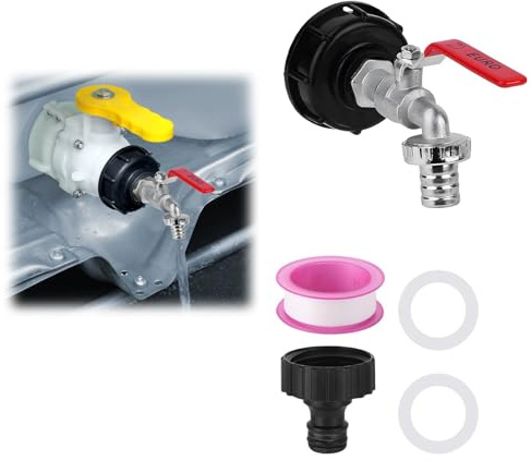 Ibc - Robinet d'écoulement Ibc - Robinet de jardin 3/4 - Réservoir d'eau 1000 l - Réservoir Ibc - Robinet à boisseau sphérique en aluminium avec interface 3/4 - Pour robinet de réservoir d'eau