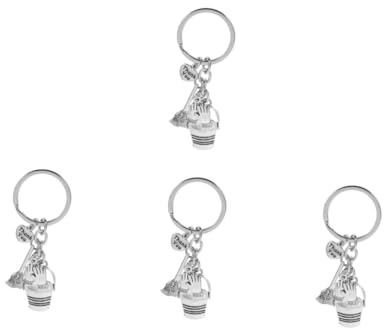 FOMIYES 4pcs Housekeeping Appreciation Keychain with Bucket Broom and Work Gloves Pendant Thank You Cleaning for Domestic Workers Cleaners and Employees Housekeeping Week and