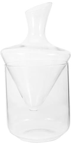 DECOMELODY 1pezzi Decanter in Vetro Trasparente Obliquo Con Contenitore Per Ghiaccio Design Elegante Per Vino Rosso e Migliora Aroma e Sapore Per Degustazioni e Serate Raffinati