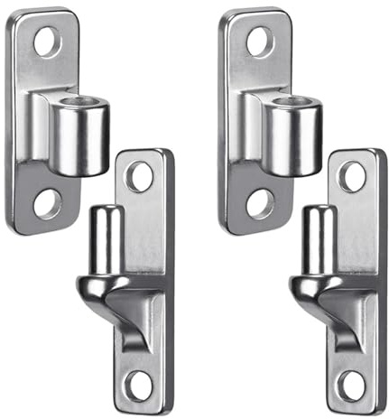 Qezodsx 2X Wall Mount Gate Hinges for Farm, Outdoor One-Piece No-Weld Chain Link Fence Parts with 5/8 Hinge Pin
