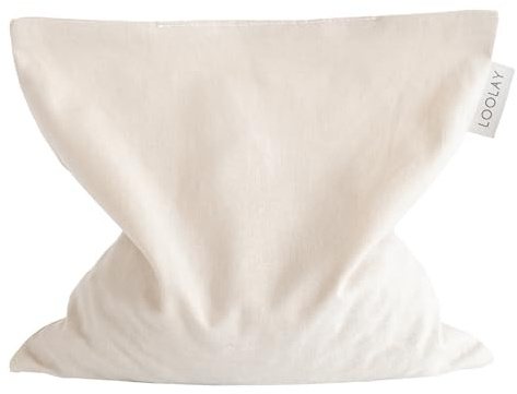 LOOLAY Kirschkernkissen Mikrowelle 20x20 cm – Wärmekissen aus 100% Baumwolle – Kirschkern Kissen Ideal bei Muskelverspannungen oder Menstruationsbeschwerden (beige)