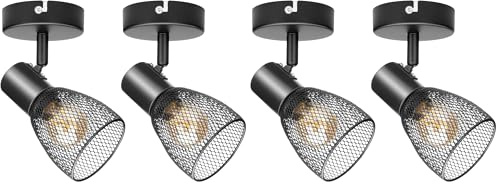 Dehobo E14 Wandlampe Vintage Verstellbare Metall Schwarz Wandleuchte - Wandspot E14 max.40W - Wandlampe Innen mit Retro Design für Schlafzimmer Wohnzimmer Esszimmer Balkon Loft - Nicht Leuchtmittel