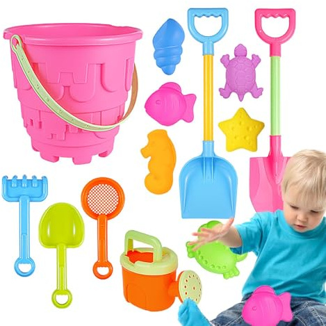 Juguetes De De Playa | Incluye Moldes de Animales,Cubo y Pala de Playa para Niños,para Niñas Mayores De 3 Años Preescolares Niños Verano Cumpleaños Inicio del Día