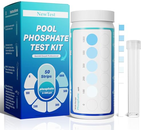 NewTest Pool Phosphate Test Kit: 50CT Professional Phosphate Test Strips for Swimming Pools Water Accurate & Easy to Read