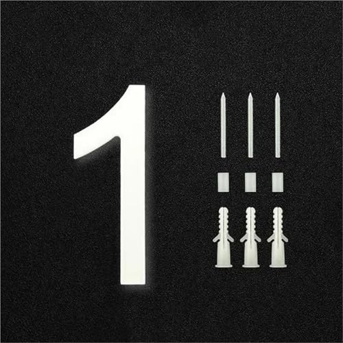 20cm Números de Casa Flotantes Blancos para Exterior Moderno Placa Dirección Acrílico Dígitos 0-9 para Jardín Patio Calle Oficina Apartamento Puerta Casa Identificación de Edificio con Tornillos(1)