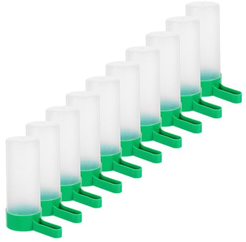 HOMOBABE Comederos Automáticos Diseño Hueco y Fácil Instalación de Plástico para Pájaros Verdes 10 para Loros y Aves Pequeñas y Medianas en Jaulas
