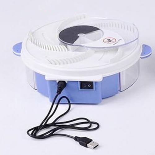 CNANRNANC Piège à mouches électrique avec piège rotatif automatique et batterie rechargeable, blanc, design compact pour le contrôle des mouches et moucherons à l'intérieur des maisons et des cuisines