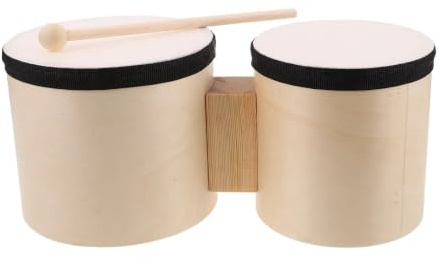 Bongos 1 set trä bongos trumma 5 tum 6 hand slagverk instrument för nybörjare musik utbildning dans prestanda