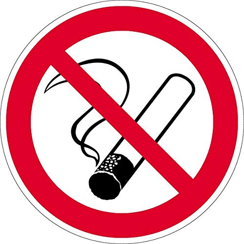 Schild Rauchen verboten gemäß ASR A1.3/ BGV A8 Kunststoff 20 cm Ø (Verbotsschild, nicht rauchen, Rauchverbot) wetterfest
