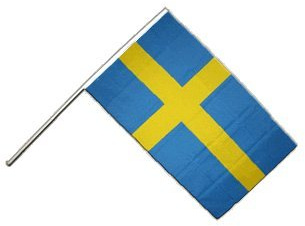 Flaggenfritze® Große Stockflagge Schwenkflagge Schweden 60 x 90 cm