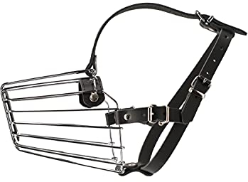 Dingo Mettal Maulkorb mit Kunststoffgitter Nr.5 Drahtmaulkorb für Hundetraining Handarbeit leicht Komfort verstellbare Lederriemen Dobermann 14007