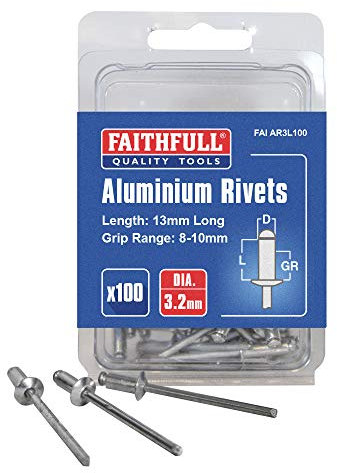 Faithfull FAIAR3L100 Aluminium Rivets 3mm Long (100)