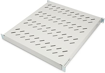 DIGITUS Tablette - Profondeur Variable - pour Montage Fixe - 19 Pouces - 1U - Charge Max. 50 kg - pour armoires réseaux et serveurs - A partir d'une Profondeur d'armoire de 800 mm - Gris