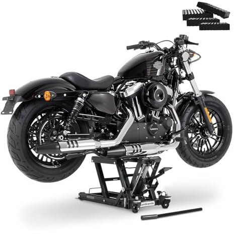 Motorrad-Hebebühne Hydraulisch Sicherung 4 Distanzstücke Schwarz kompatibel mit für Chopper/Custombike Limited CB84738