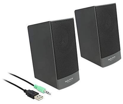 Delock USB Stereo 2.0 Lautsprecher mit 3,5 mm Klinke und USB Stromversorgung, 27001