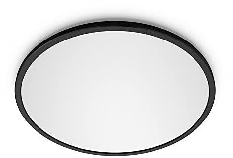 PHILIPS LED SceneSwitch Deckenleuchte (15 W), 3 Helligkeitsstufen, warmweißes Licht, energiesparende Raumbeleuchtung mit EyeComfort, schwarz, 25cm